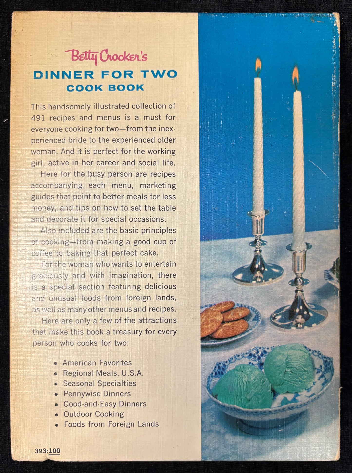Betty Crocker's Dinner for Two Cookbook - Hardcover Spiral Bound First Edition, First Print
