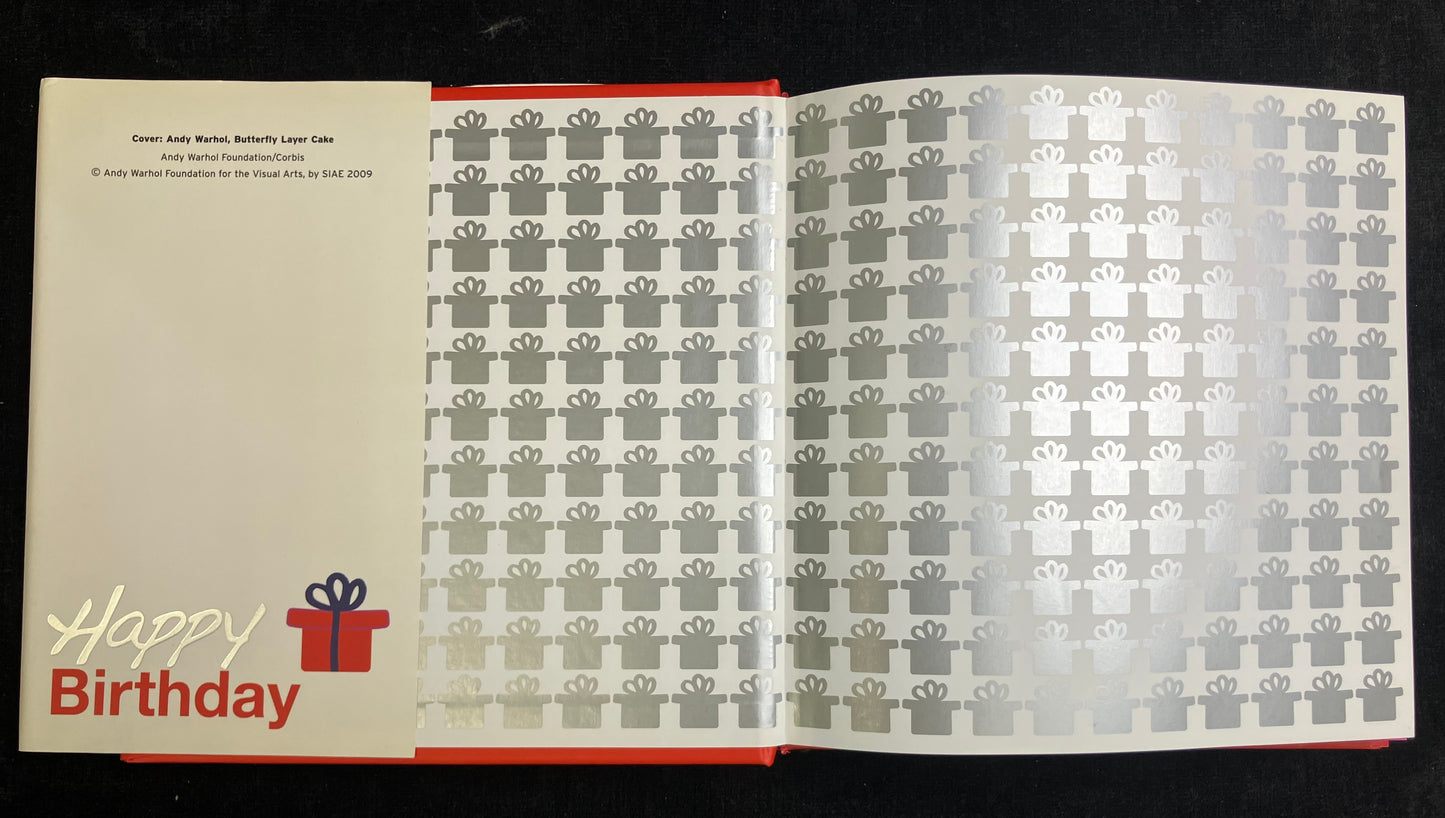 Small Hardcover Birthday Book - Andy Warhol Cake on Cover - Famous Birthday Geetings inside- Great Gift