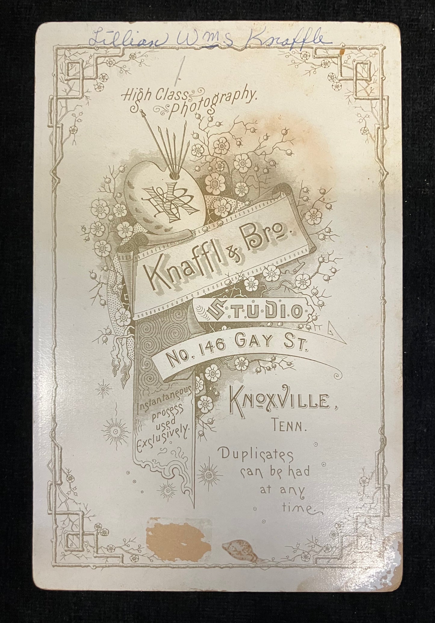 Victorian Women's Fashion - High-Class Knaffl & Bros Cabinet Card - 1880s Photo of Photographers Wife, Knoxville Tenn.