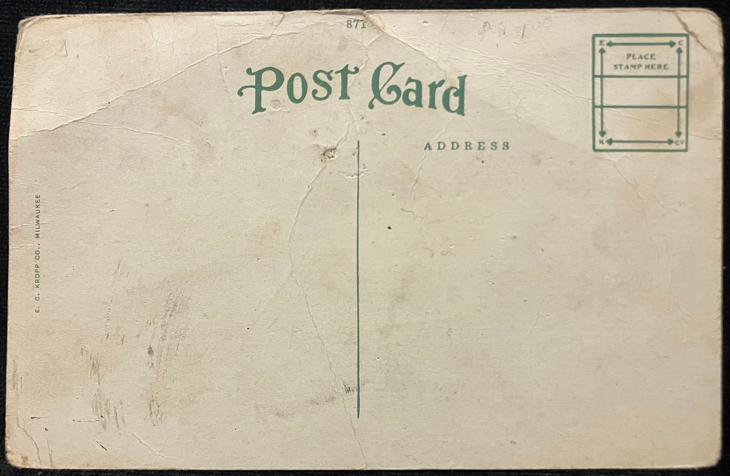On front: Cotton Wharf Scene, Montgomery, Ala.On back: Bank UnmailedCondition: Fine with some aging and discoloration Publisher: E. C. Kropp Co. Hand color