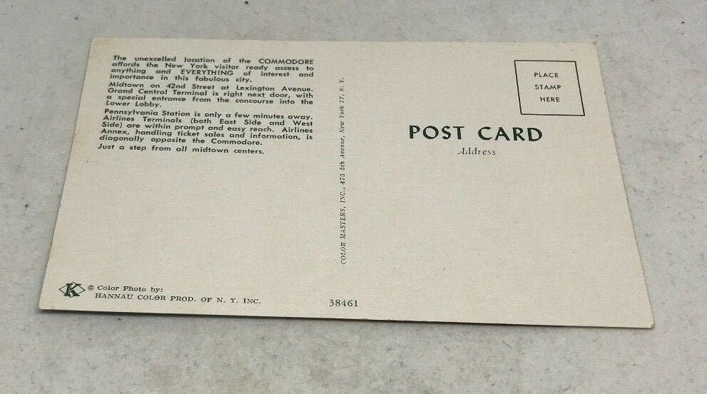 The Hotel Commodore - Vintage New York Postcard
