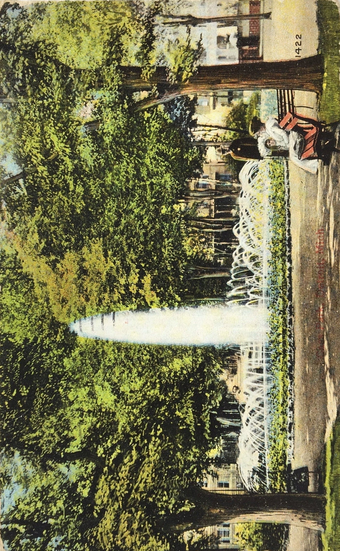 Detroit, Michigan - Cass Park - 1912 Postcard