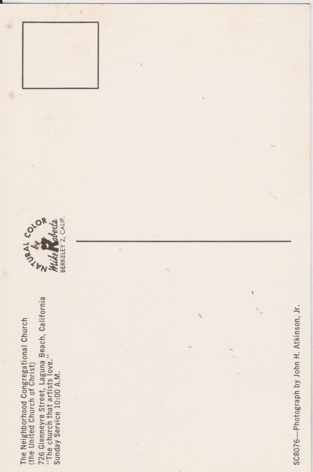 Neighborhood Congregational Church, Laguna Beach, California - Vintage Postcard