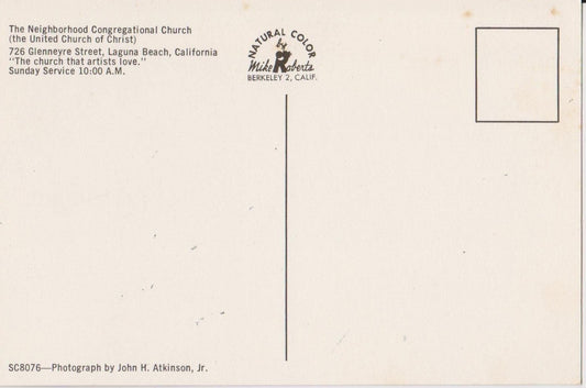 Neighborhood Congregational Church, Laguna Beach, California - Vintage Postcard
