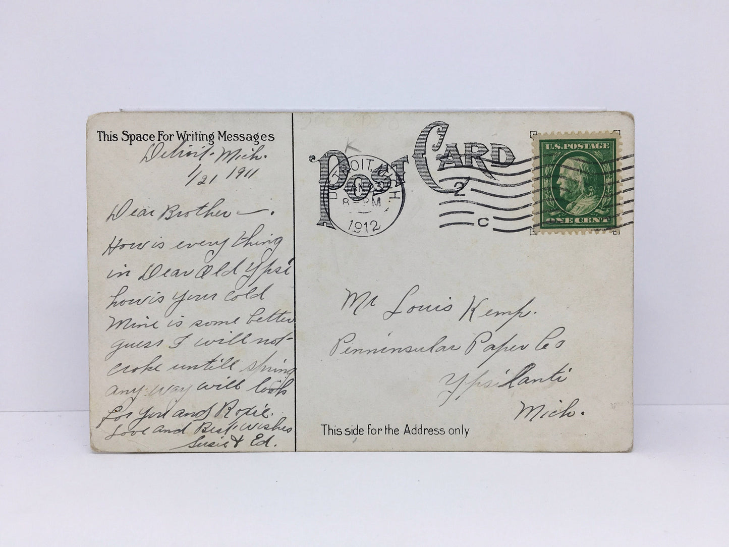 Detroit, Michigan - Cass Park - 1912 Postcard