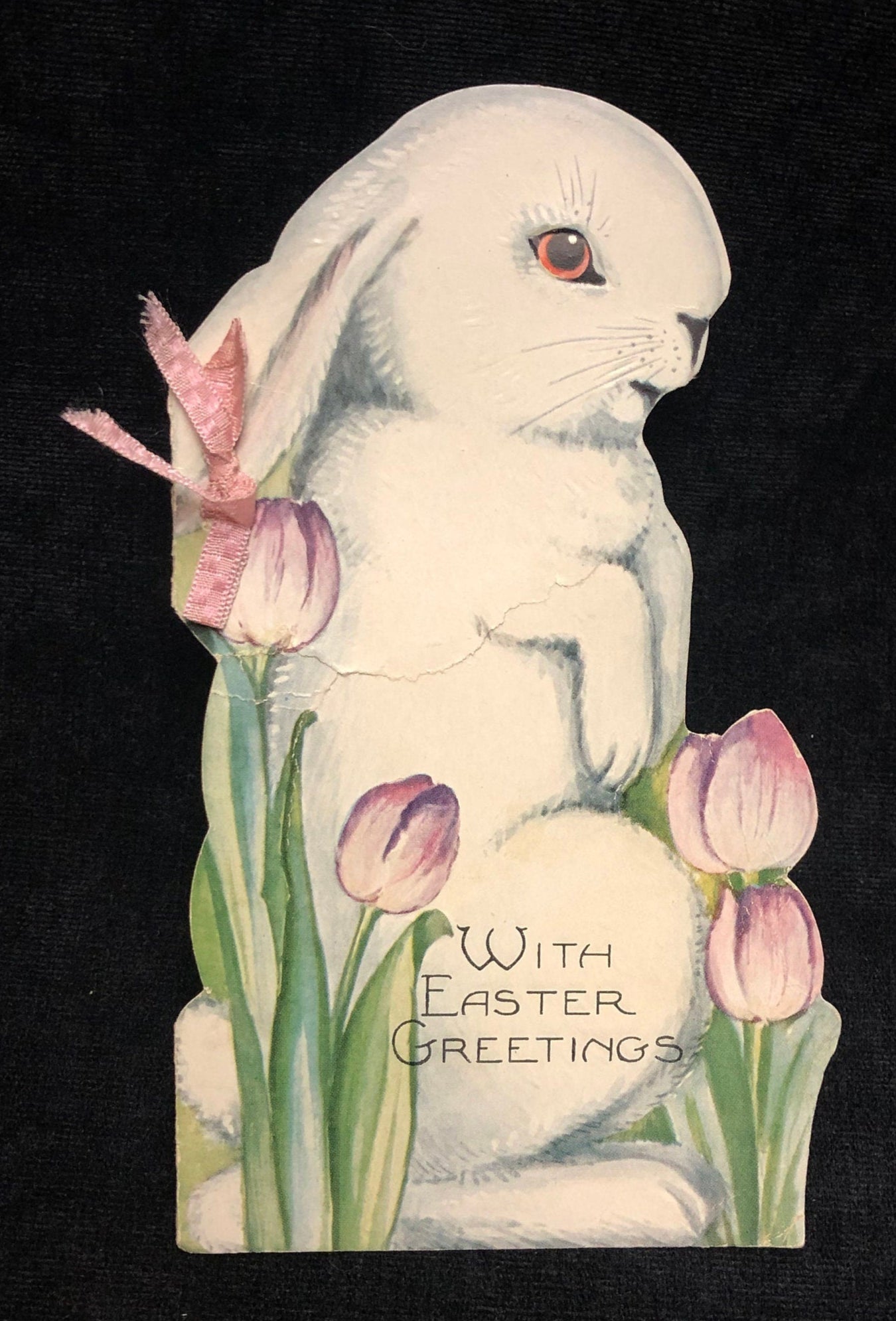 Easter Bunny Storybook Greeting Card Vintage Holiday - 1915 Child’s Card