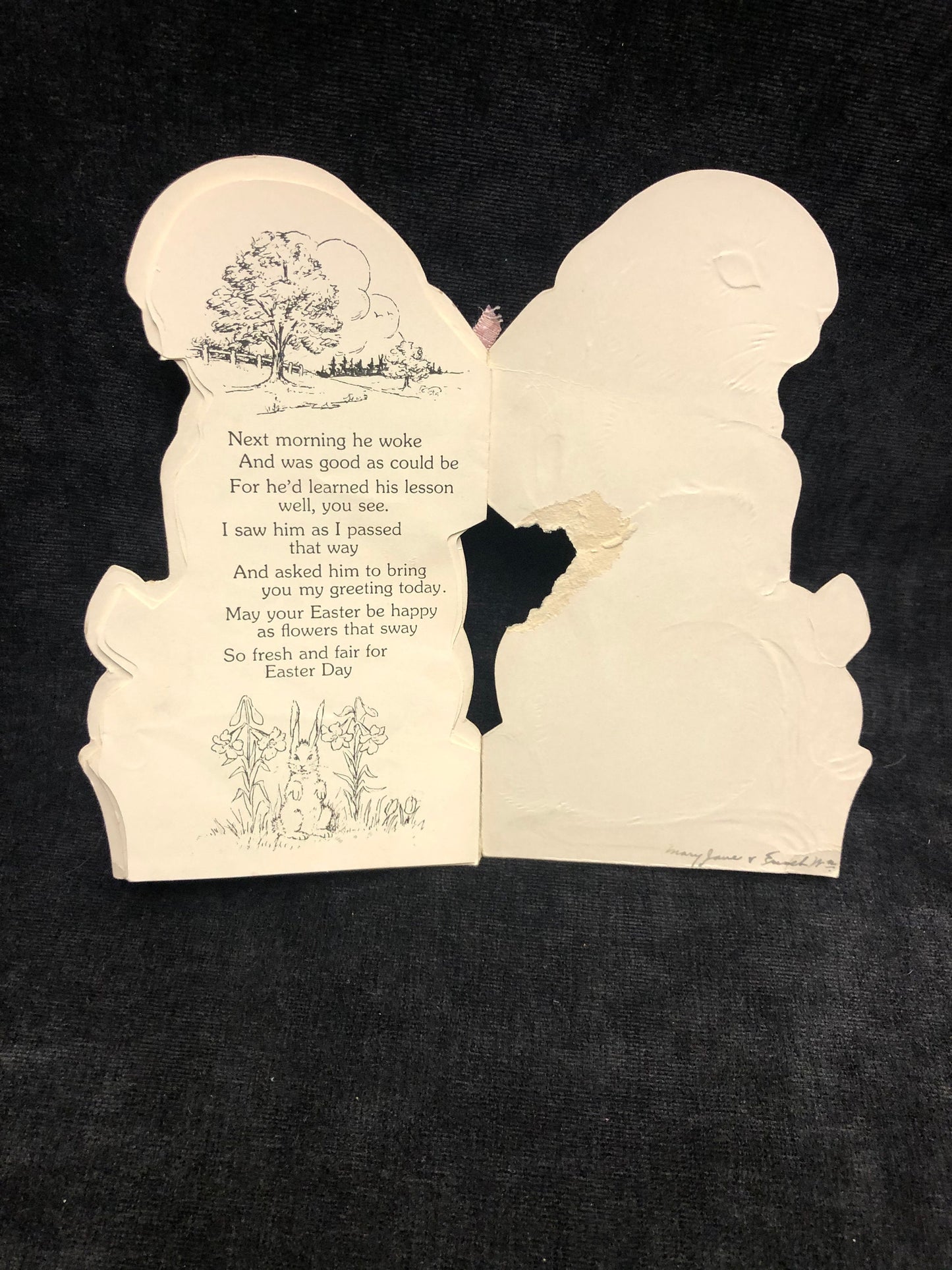 Easter Bunny Storybook Greeting Card Vintage Holiday - 1915 Child’s Card