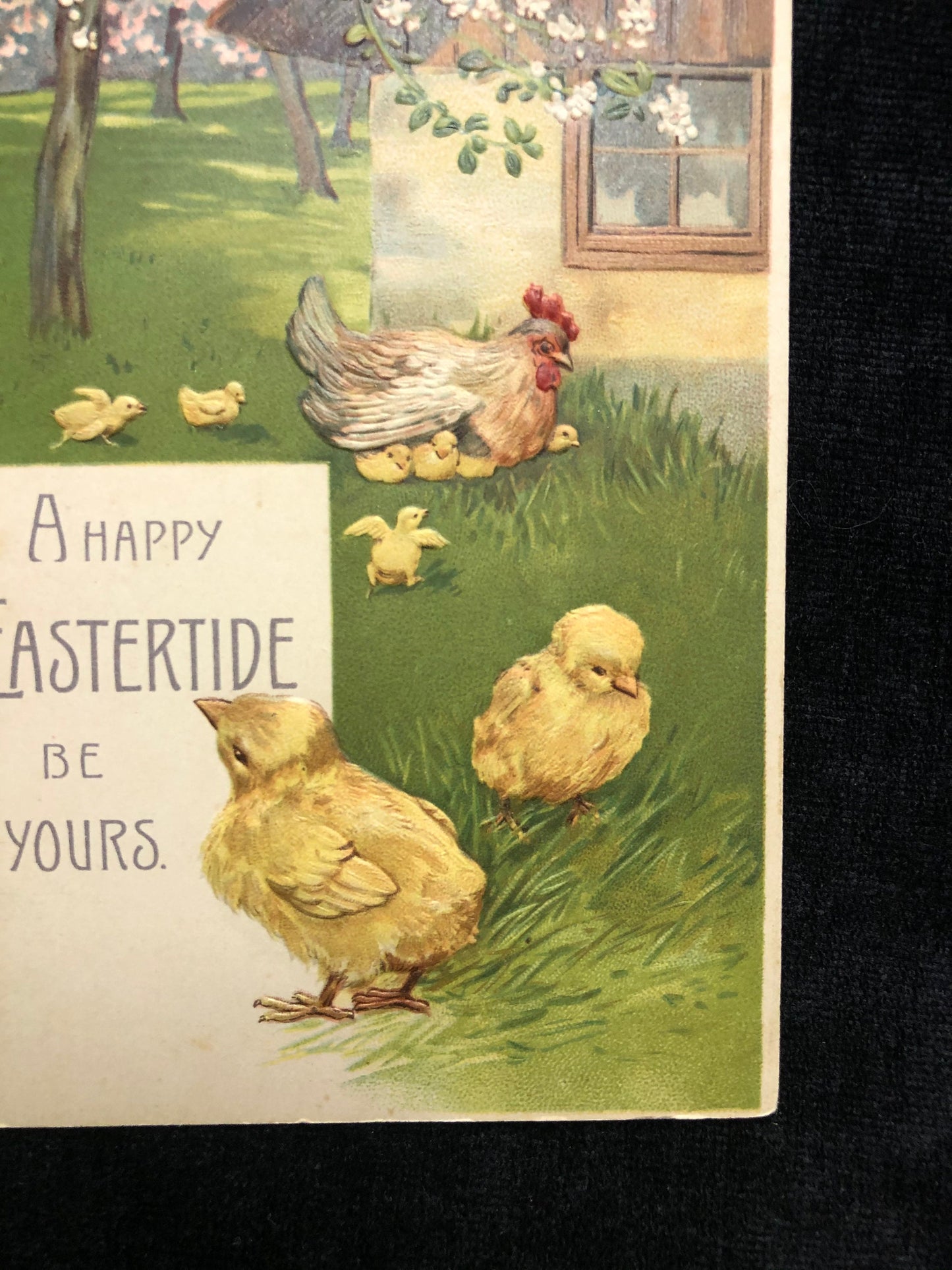 Easter Postcard With French Country Scene Vintage Holiday