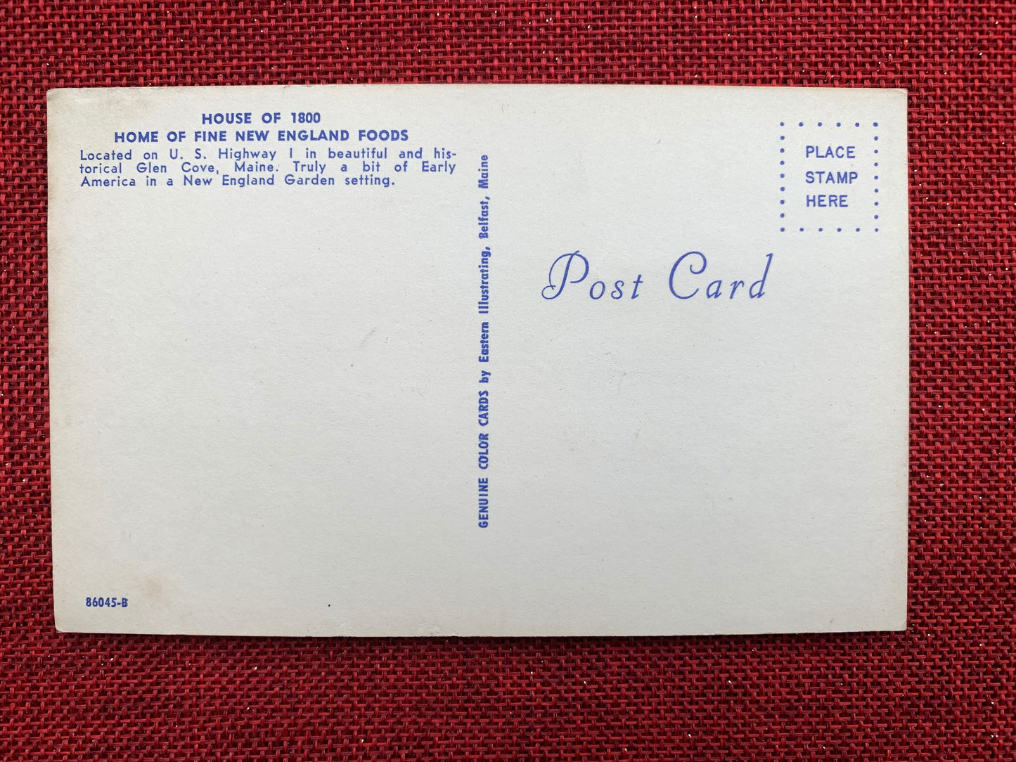 House of 1800 - Home of Fine New England Foods - Glen Cove, Maine - Vintage Postcard
