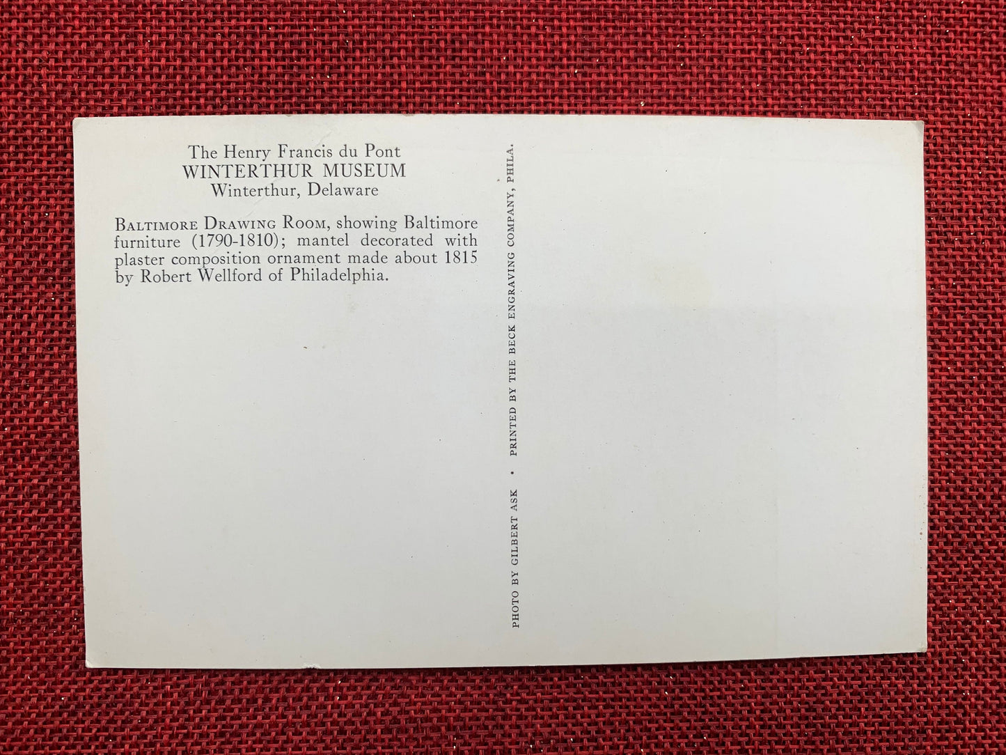 The Henry Francis du Pont Winterthur Museum - Winterthur, Delaware - Vintage Postcard