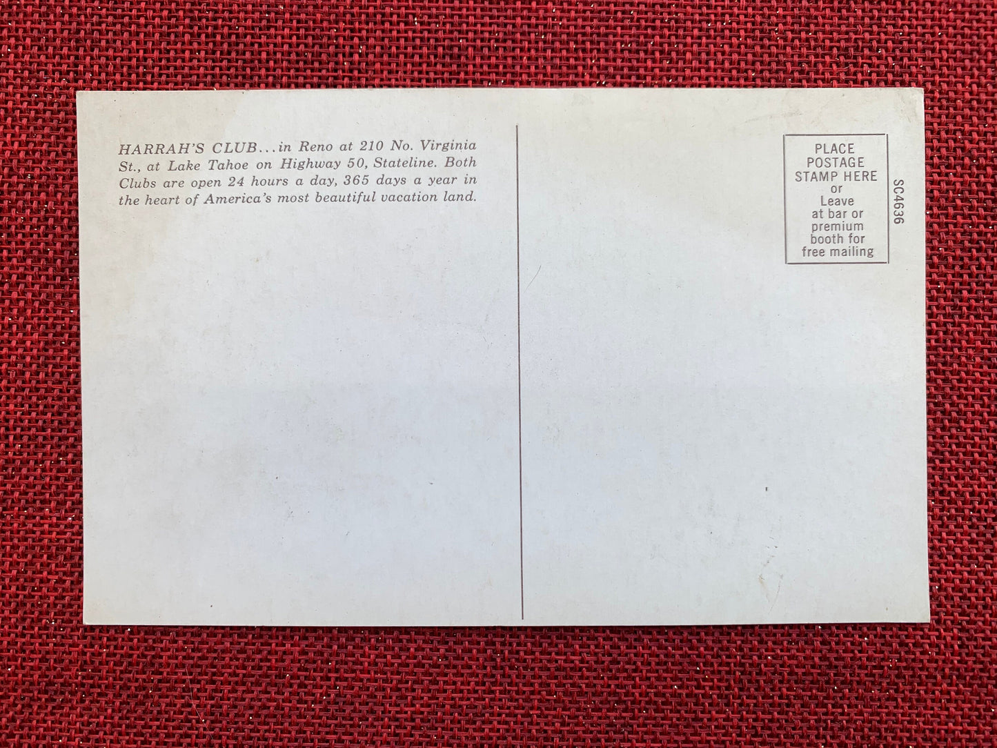 Cowboy I Hit The Jackpot At Harrah's Club Reno and Lake Tahoe Vintage Postcard