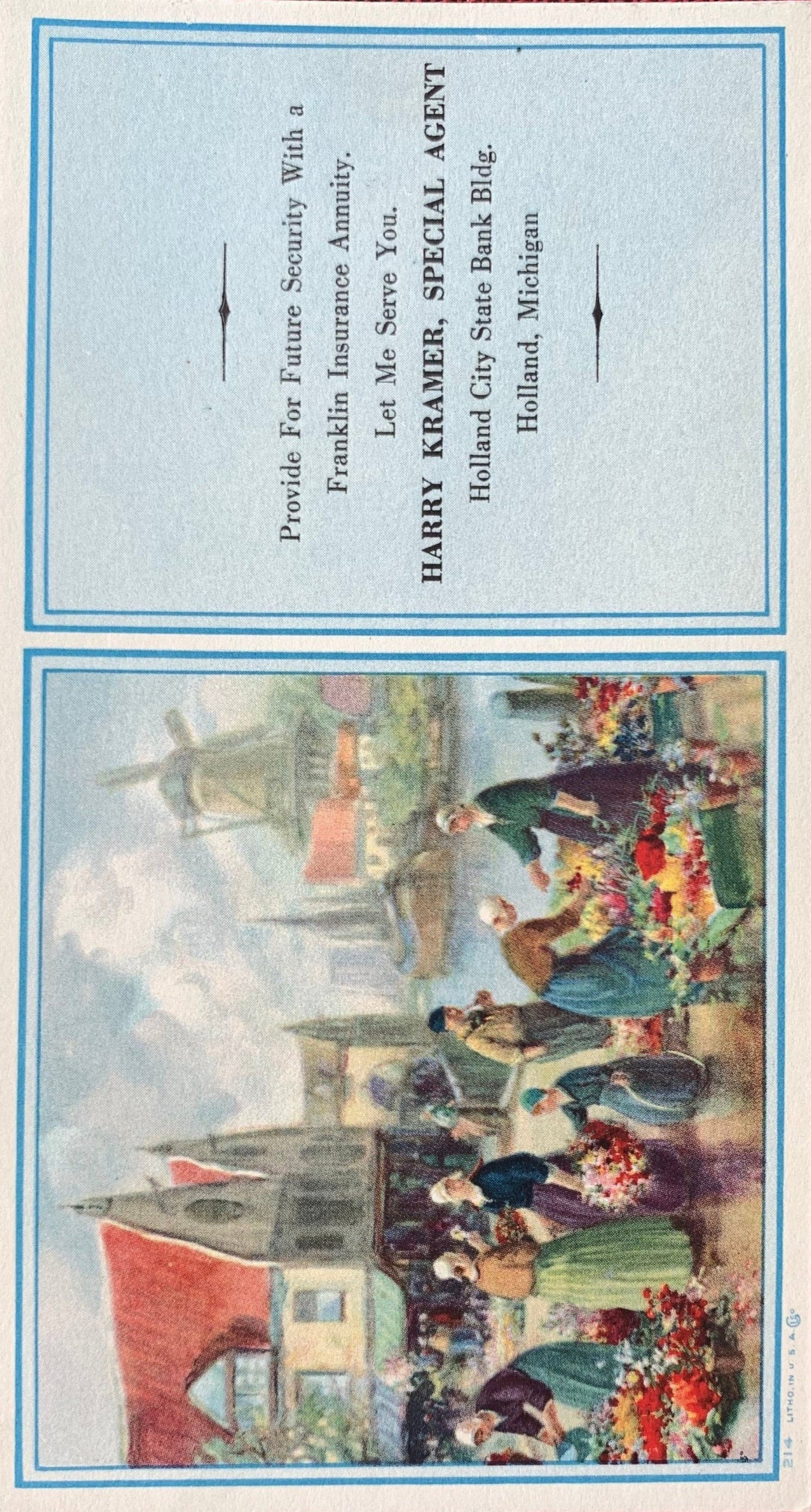 Harry Kramer - Special Agent - Holland, Michigan - Vintage Trade Card