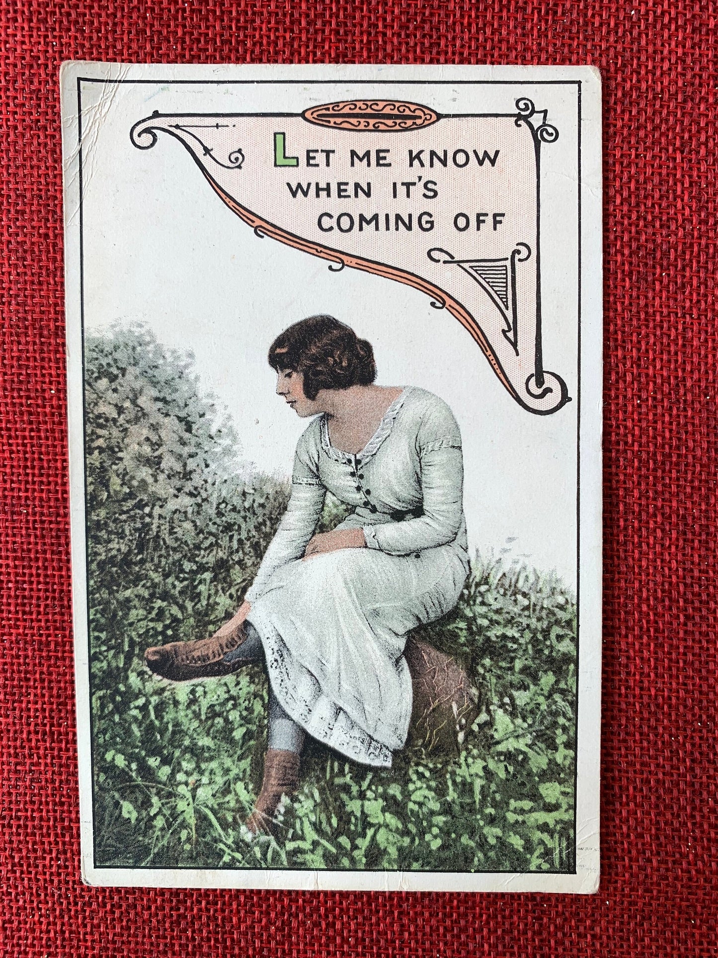 Let Me Know When It's Coming Off Vintage Postcard 1914