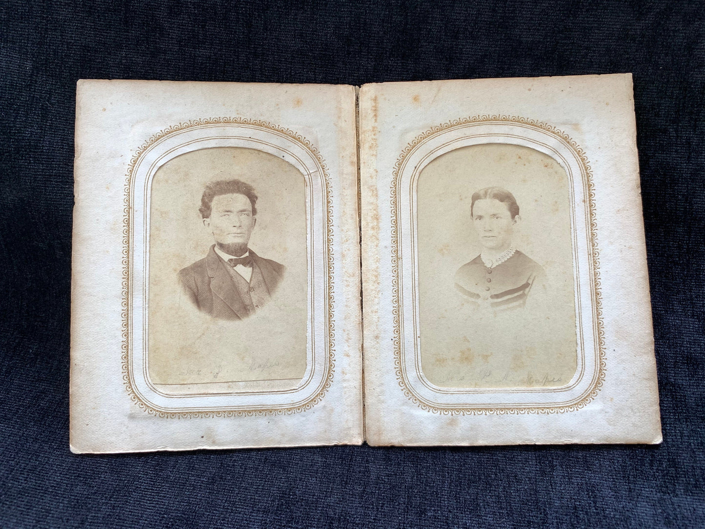 Four Victorian Era Photographs in Pages From a Photo Album - Rare Find - 1860s-1870s