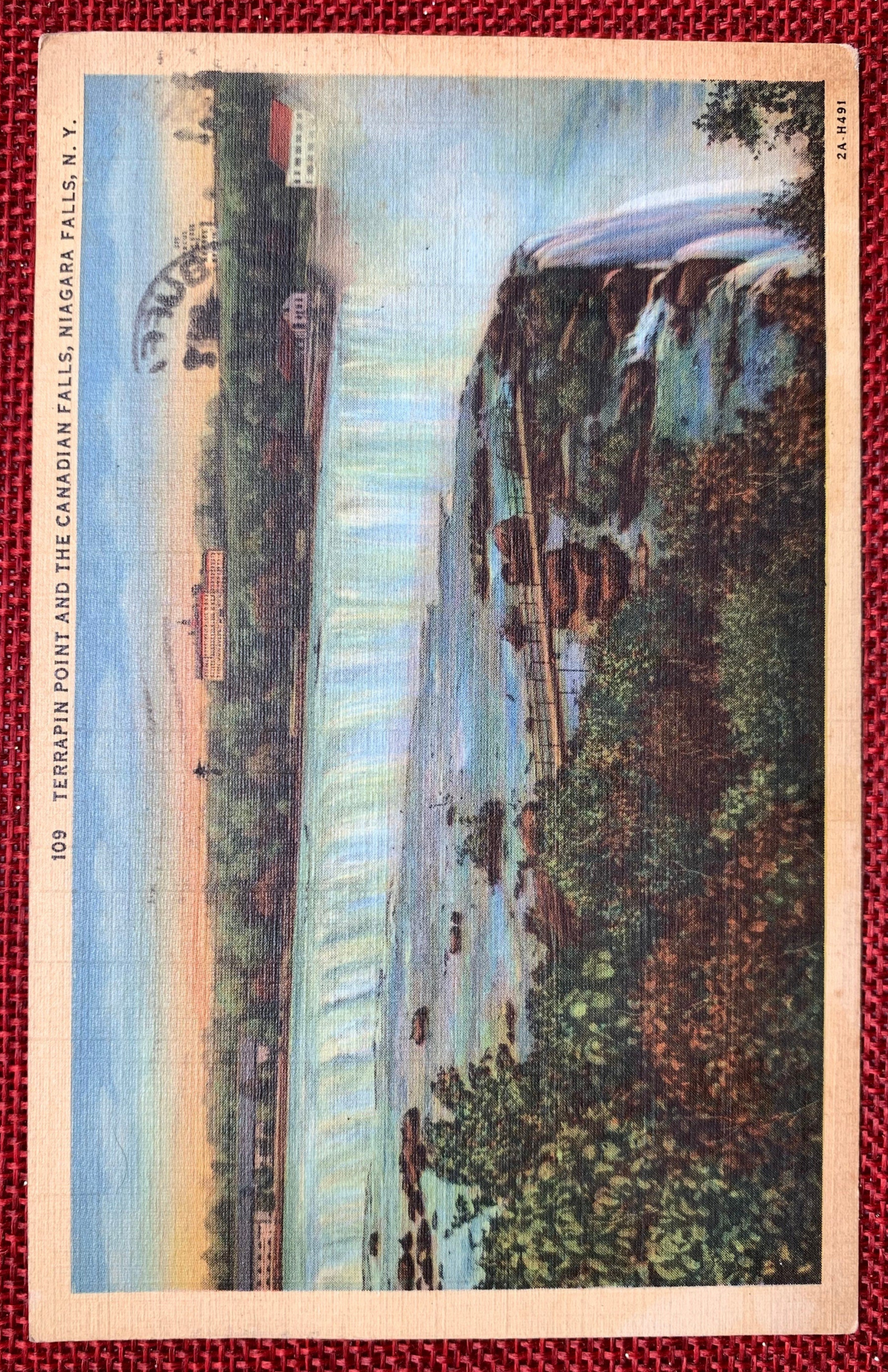 Terrapin Point and the Canadian Falls, Niagara Falls, N.Y. Vintage Postcard 1940s