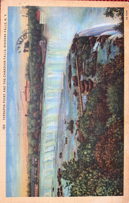 Terrapin Point and the Canadian Falls, Niagara Falls, N.Y. Vintage Postcard 1940s
