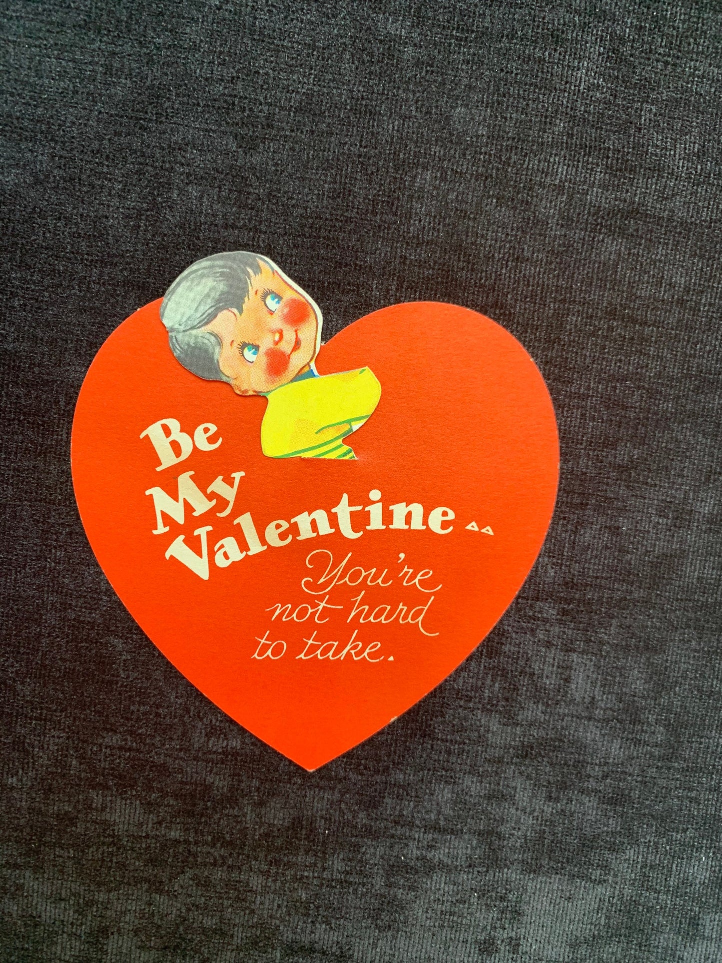 Carrington Company, Mechanical Boy in Yellow Shirt Red Hear Shaped, Vintage Valentine Card 1920's-1930's