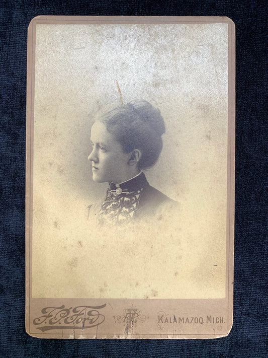 Bromide Portrait of a Victorian Woman Kalamazoo, Michigan 1888