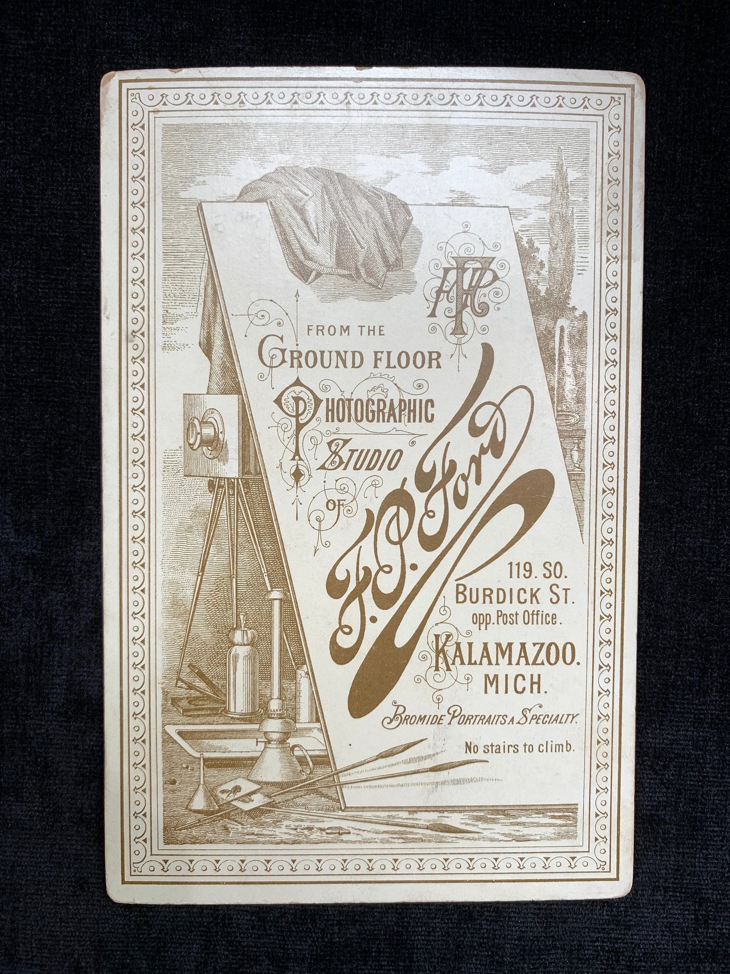 Victorian Era Portrait of a Baby, Mid to Late 1800s, Kalamazoo, Michigan, F.P. Ford Photographer