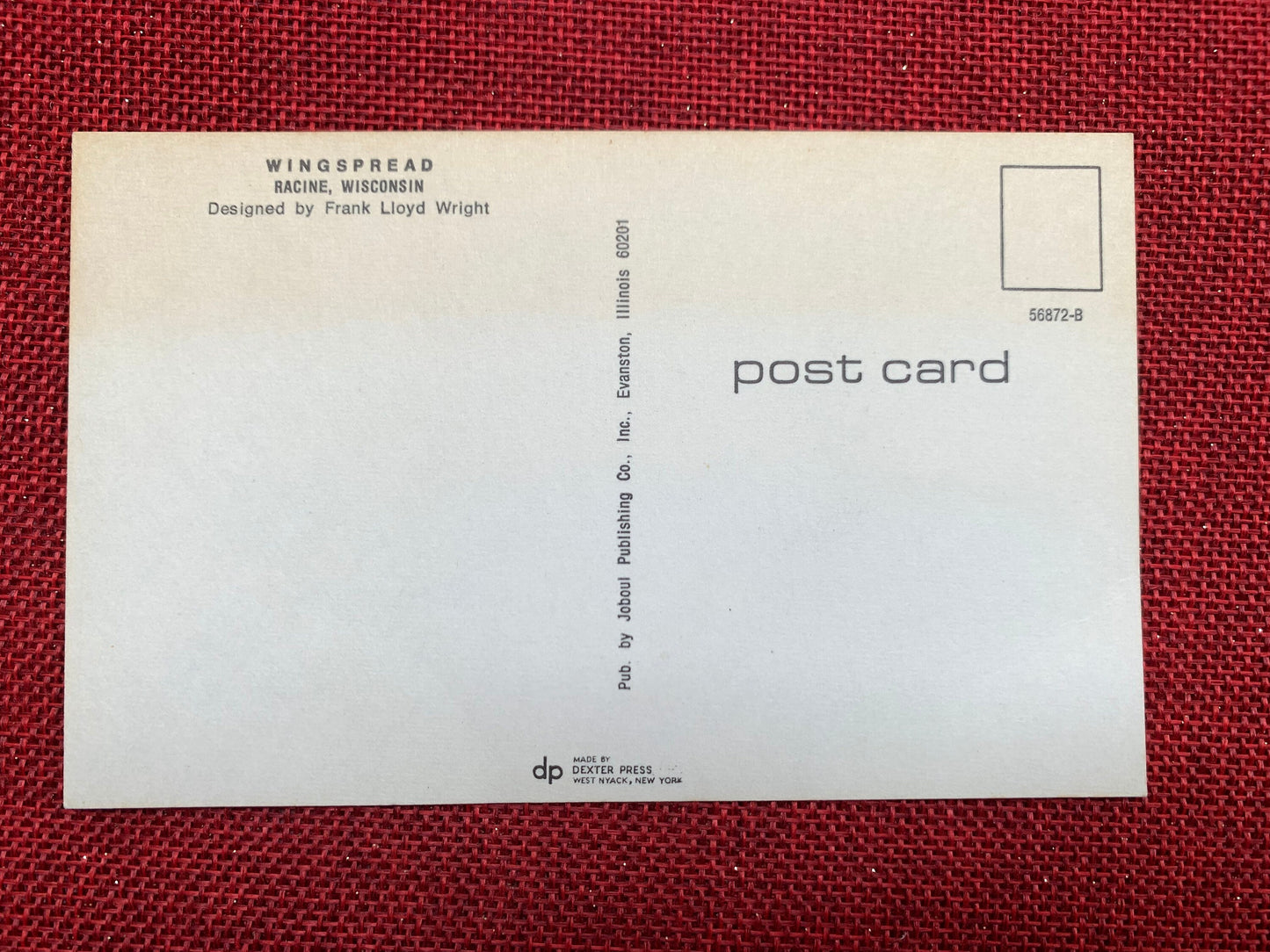 Wingspread, Racine, Wisconsin WI Frank Lloyd Wright House Vintage Postcard