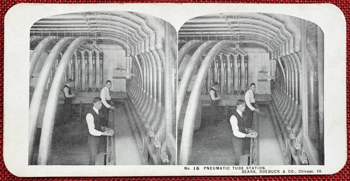 A Trip Through Sears Roebuck & Co - Vintage Stereoview Cards - Set of 7 - Chicago, Illinois - 1910s