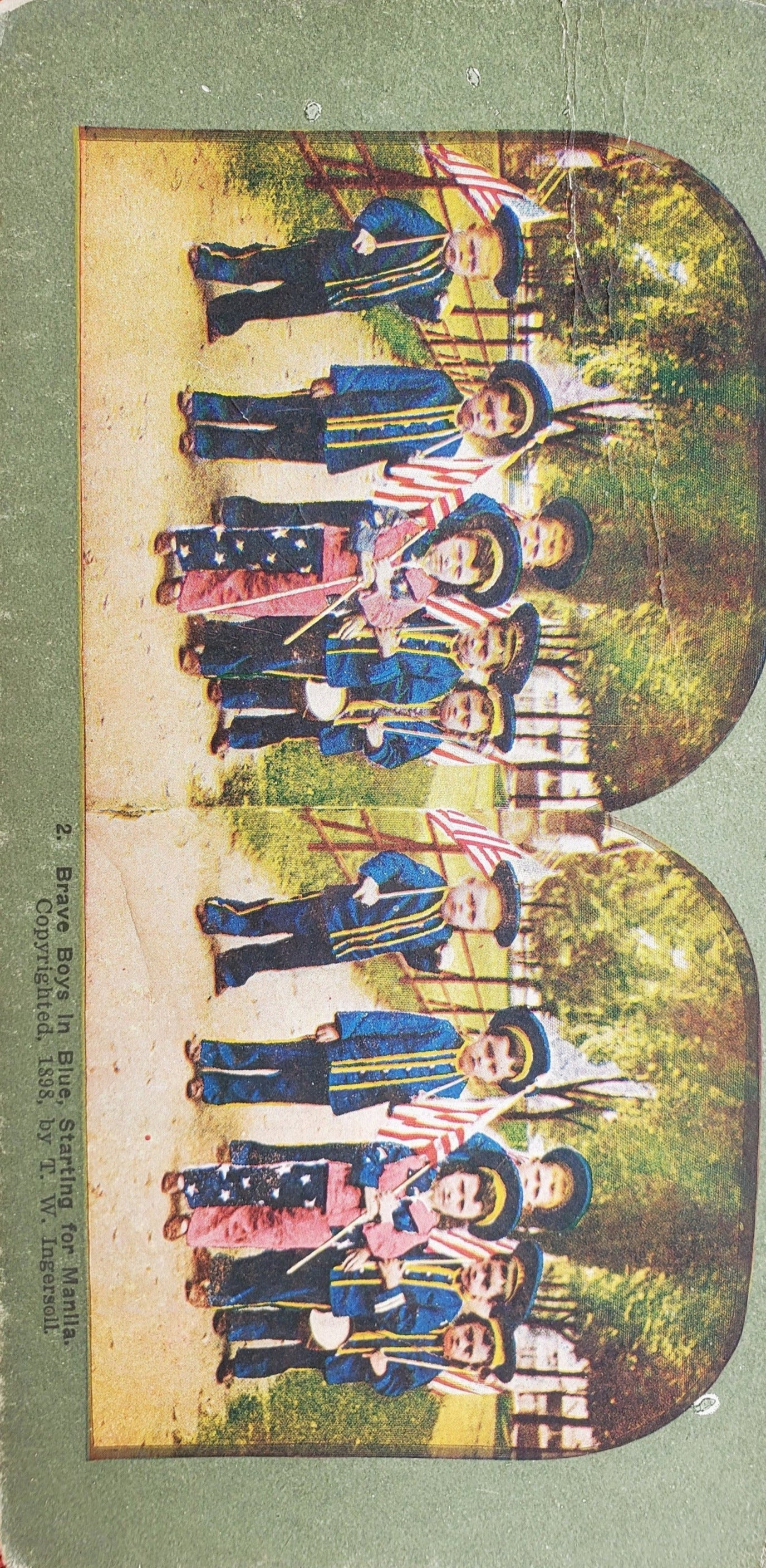 Brave Boys in Blue, Vintage Stereo View Card, Late 1800s