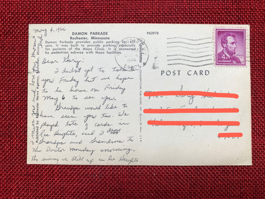 Damon Parkade, Rochester, Minnesota - Vintage Postcard