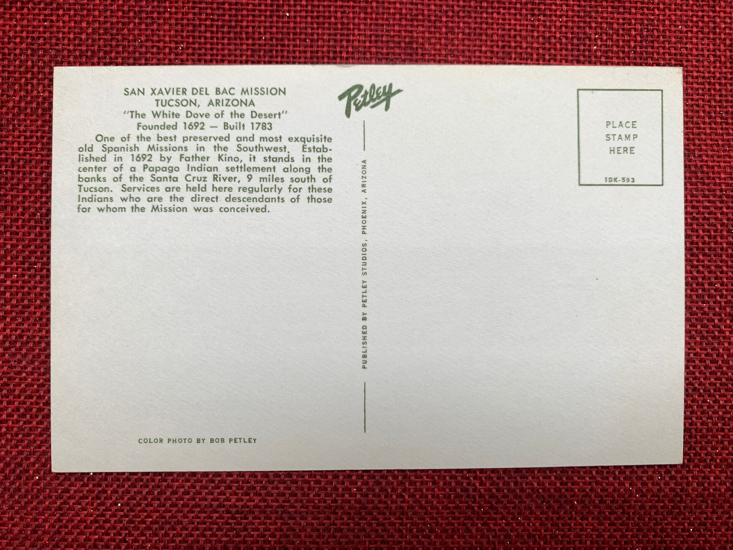 San Xavier del Bac Mission, Tucson, Arizona - Vintage Postcard