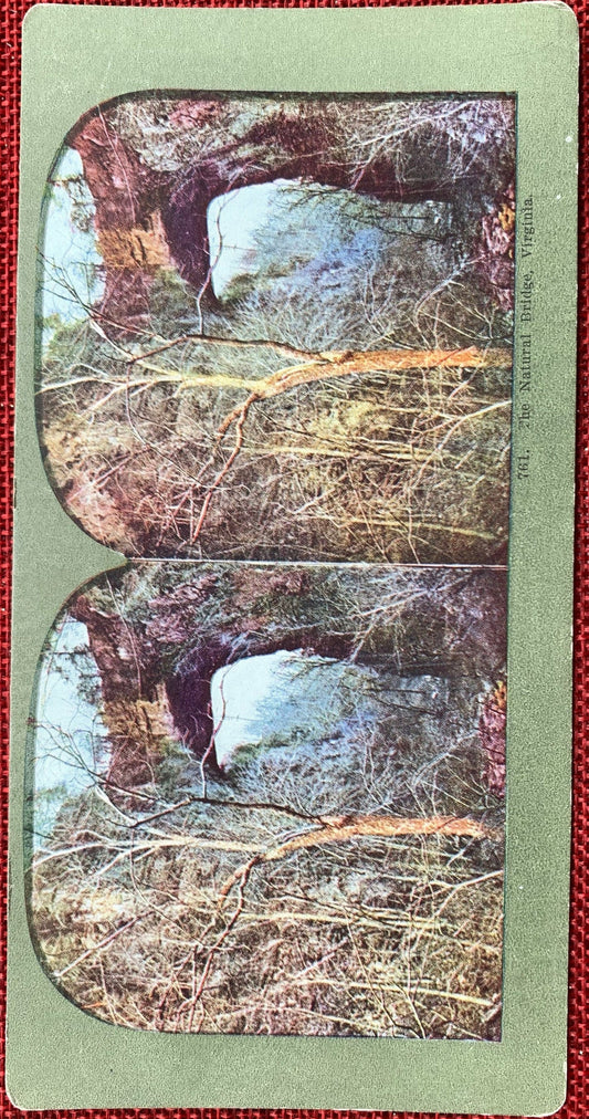 The Natural Bridge, Virginia, Appalachian Mountains Vintage Stereo View Card, Late 1800s