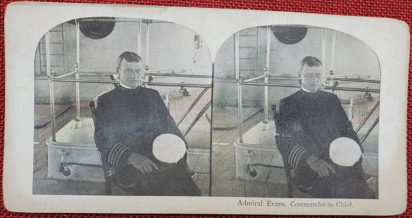 Admiral Evans - Vintage Stereo View Cards - 1910s