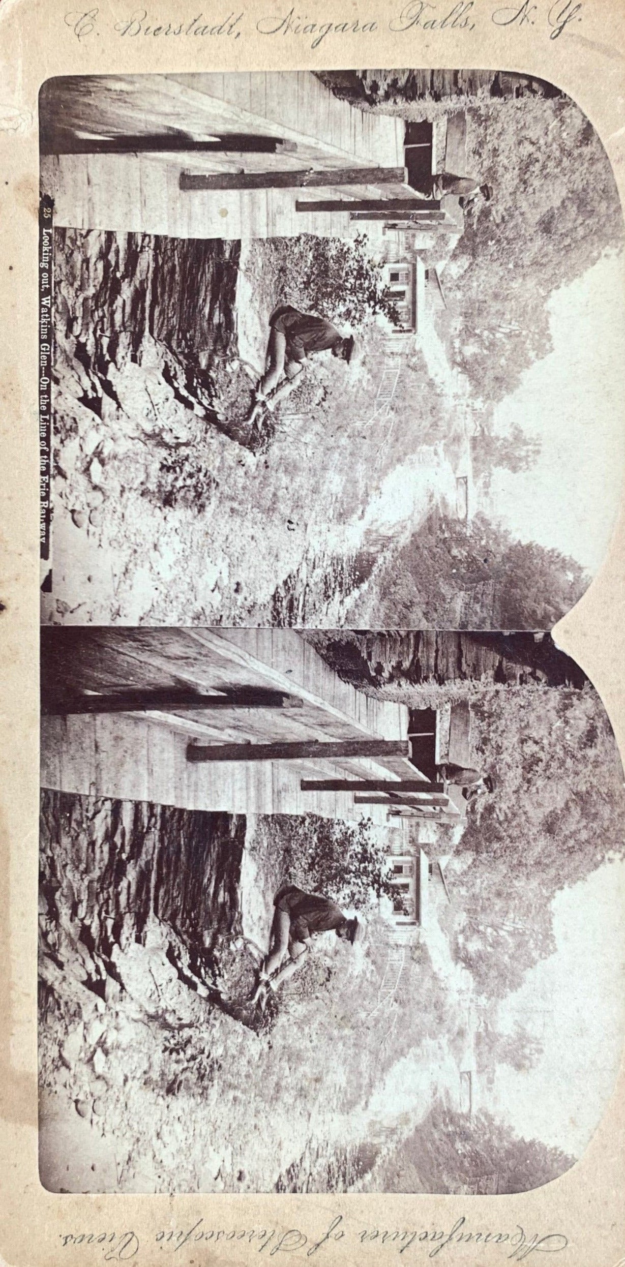 Watkins Glen on the Line of the Erie Railway - Mid to Late 1800s Stereo Card