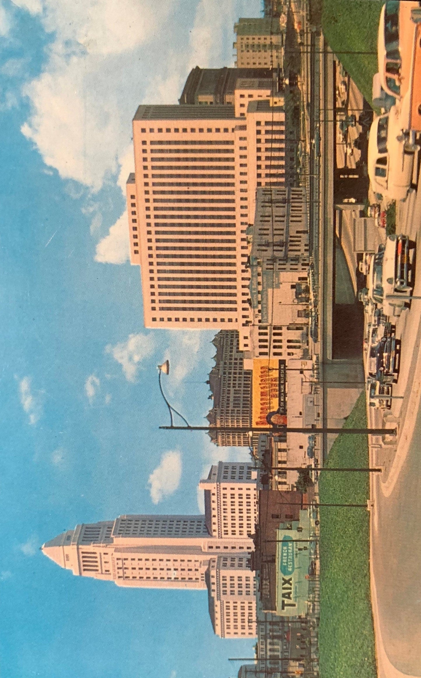 Civic Center, Los Angeles, California CA Hollywood Freeway Vintage Plastichrome Postcard