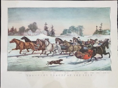 Two Double Sided Horse Prints - Currier & Ives - Set Sold as Frame-able Art Prints - Horse lovers Art Prints - quality paper