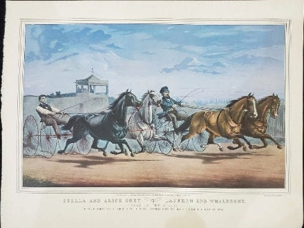 Two Double Sided Horse Prints - Currier & Ives - Set Sold as Frame-able Art Prints - Horse lovers Art Prints - quality paper