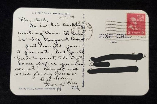 U.S. Post Office, Hattiesburg, Mississippi Vintage Postcard (Used)