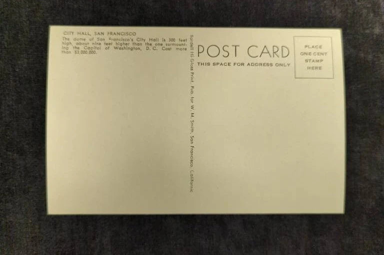 City Hall, San Francisco, California - Vintage Postcard