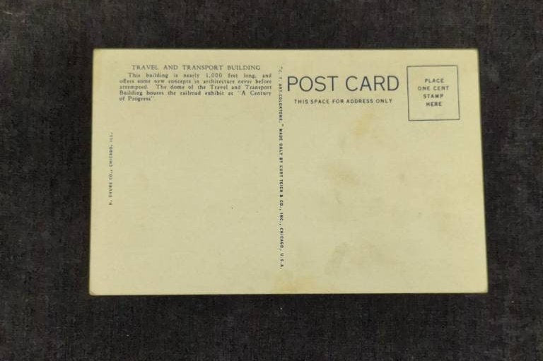 Travel and Transport Building at Chicago World's Fair - Linen Postcard 1940s