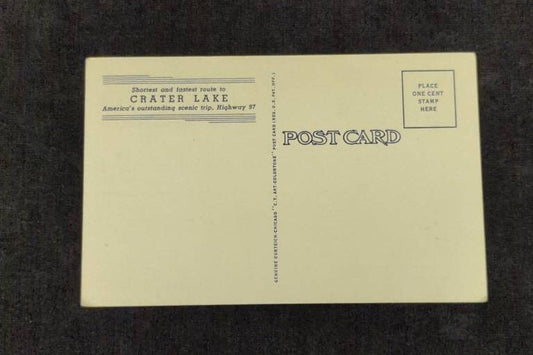 Crater Lake, Willard Hotel in Klamath Falls, Oregon - Linen Postcard 1940s