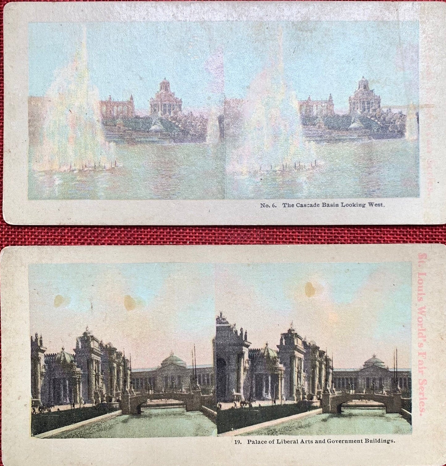 St. Louis World's Fair 1904 Set of 2 Stereo View Cards