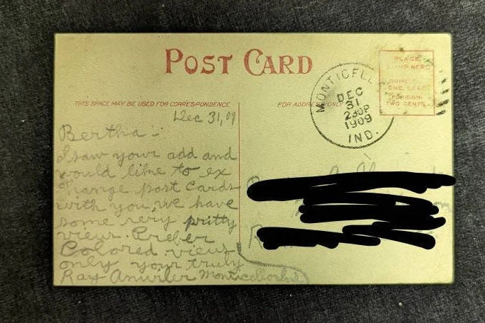 High School, Monticello, Indiana - Vintage Postcard