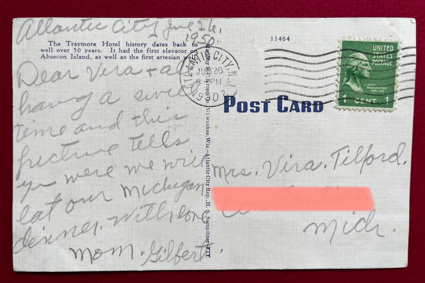 Hotel Traymore, Atlantic City, New Jersey - Linen Postcard