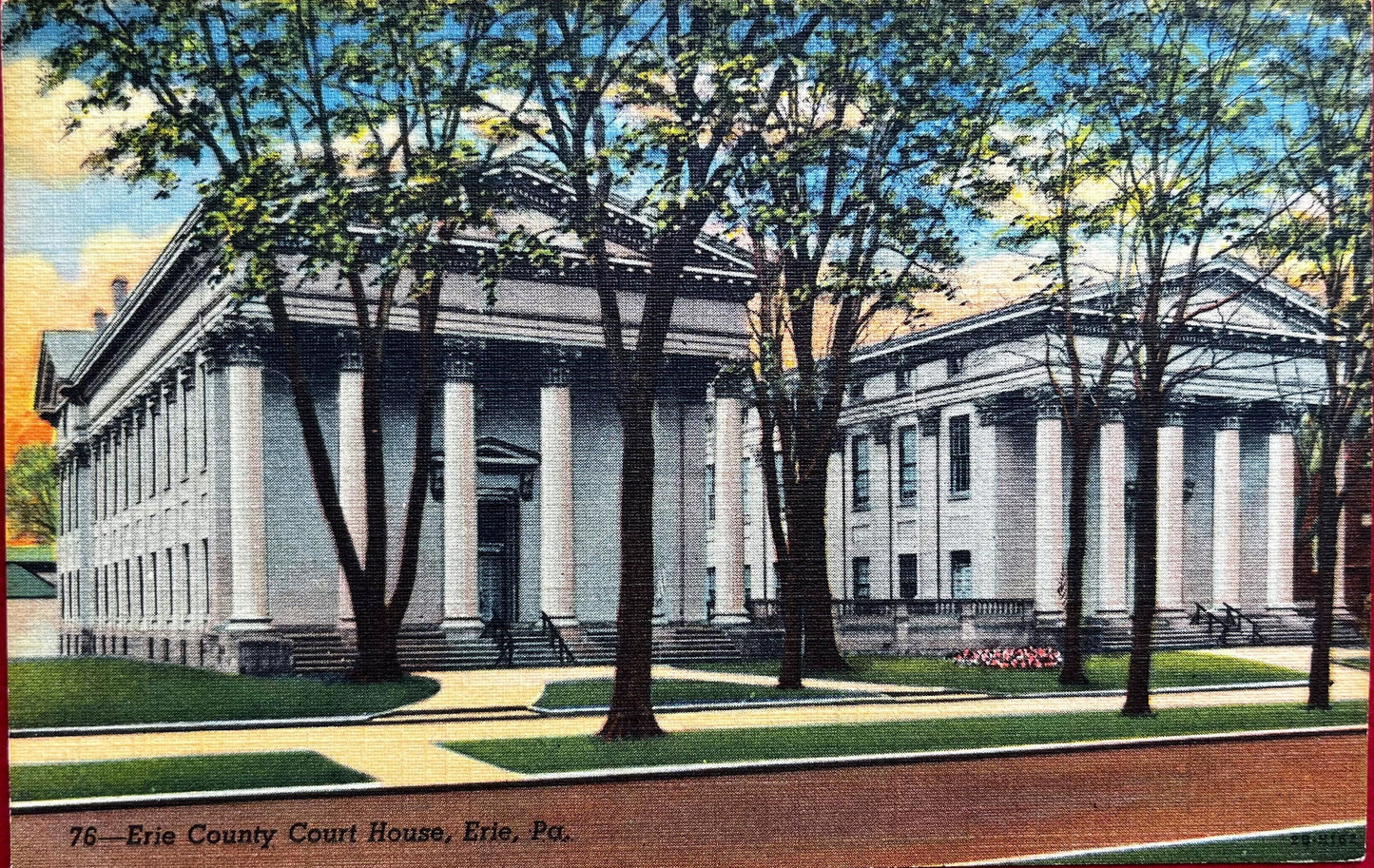 76 - Erie County Court House, Erie, Pennsylvania - Linen Postcard 1942