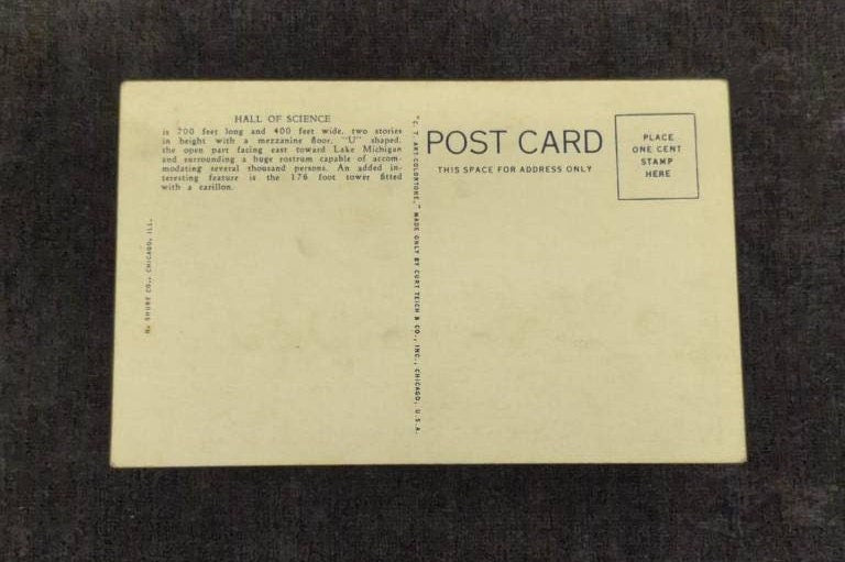 Hall of Science - Chicago World's Fair - Chicago, Illinois - 1940s Linen Postcard