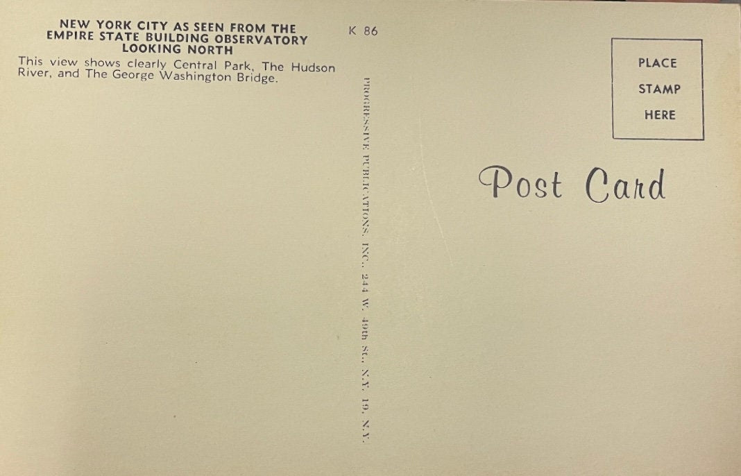 New York Vintage Postcard