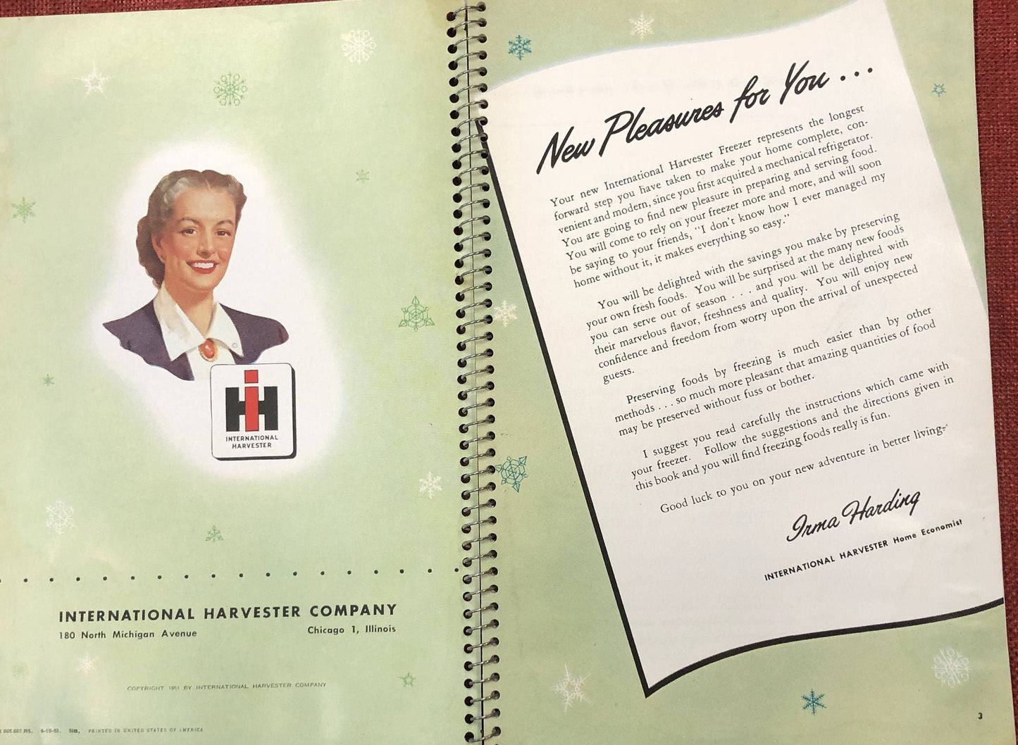 International Harvester How to Freeze Foods Vintage Recipe Book