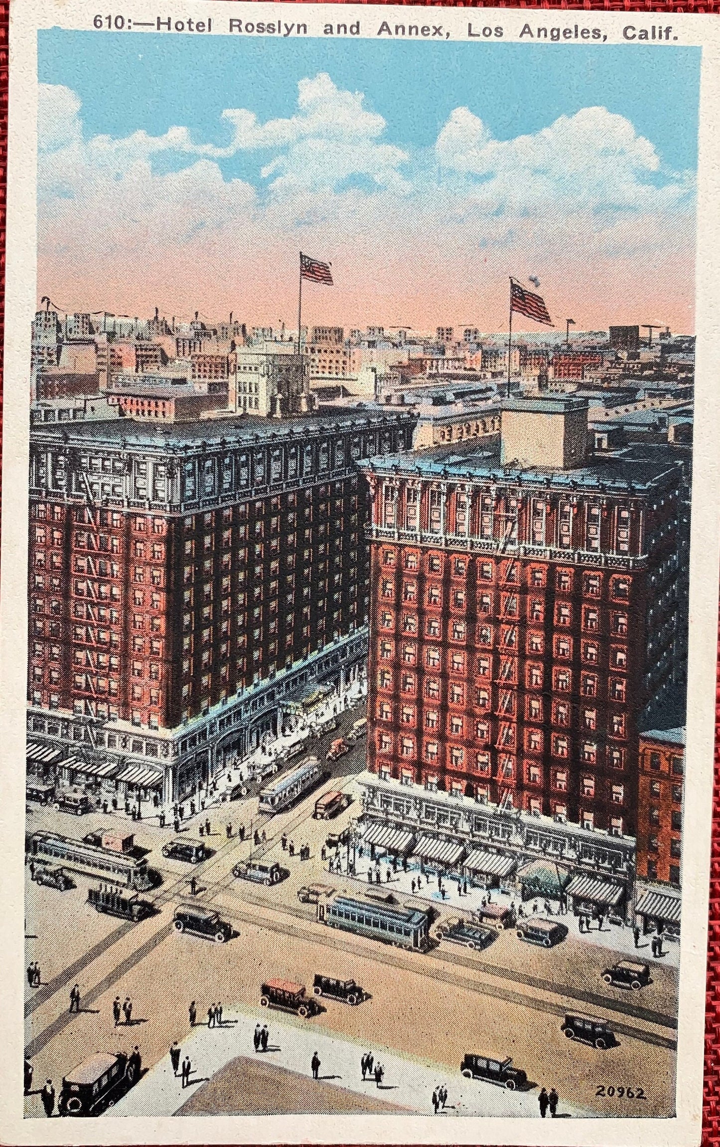Hotel Rosslyn and Annex, Los Angeles, California - Vintage Postcard