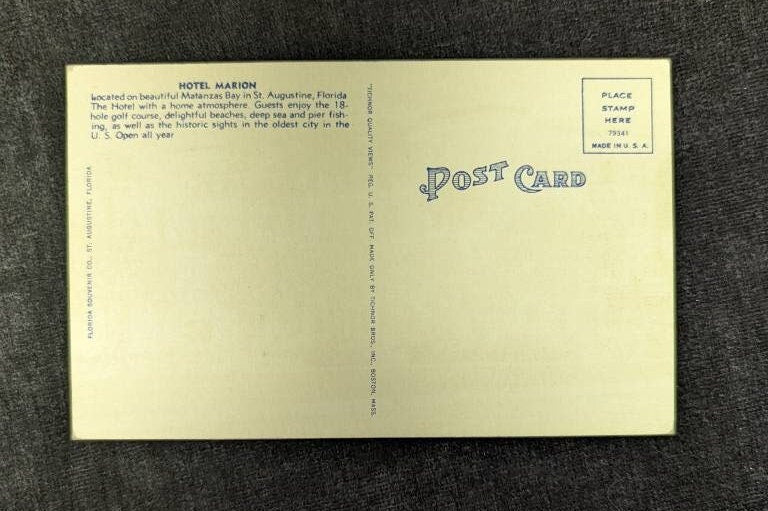 Hotel Marion - St. Augustine, Florida - Vintage Postcard