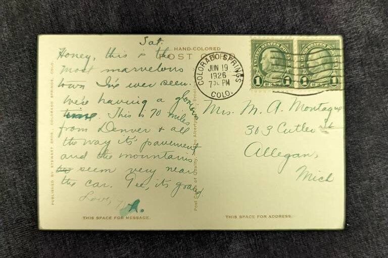 Pikes Peak Avenue - Antlers Hotel - Colorado Springs, Colorado - 1920s Postcard