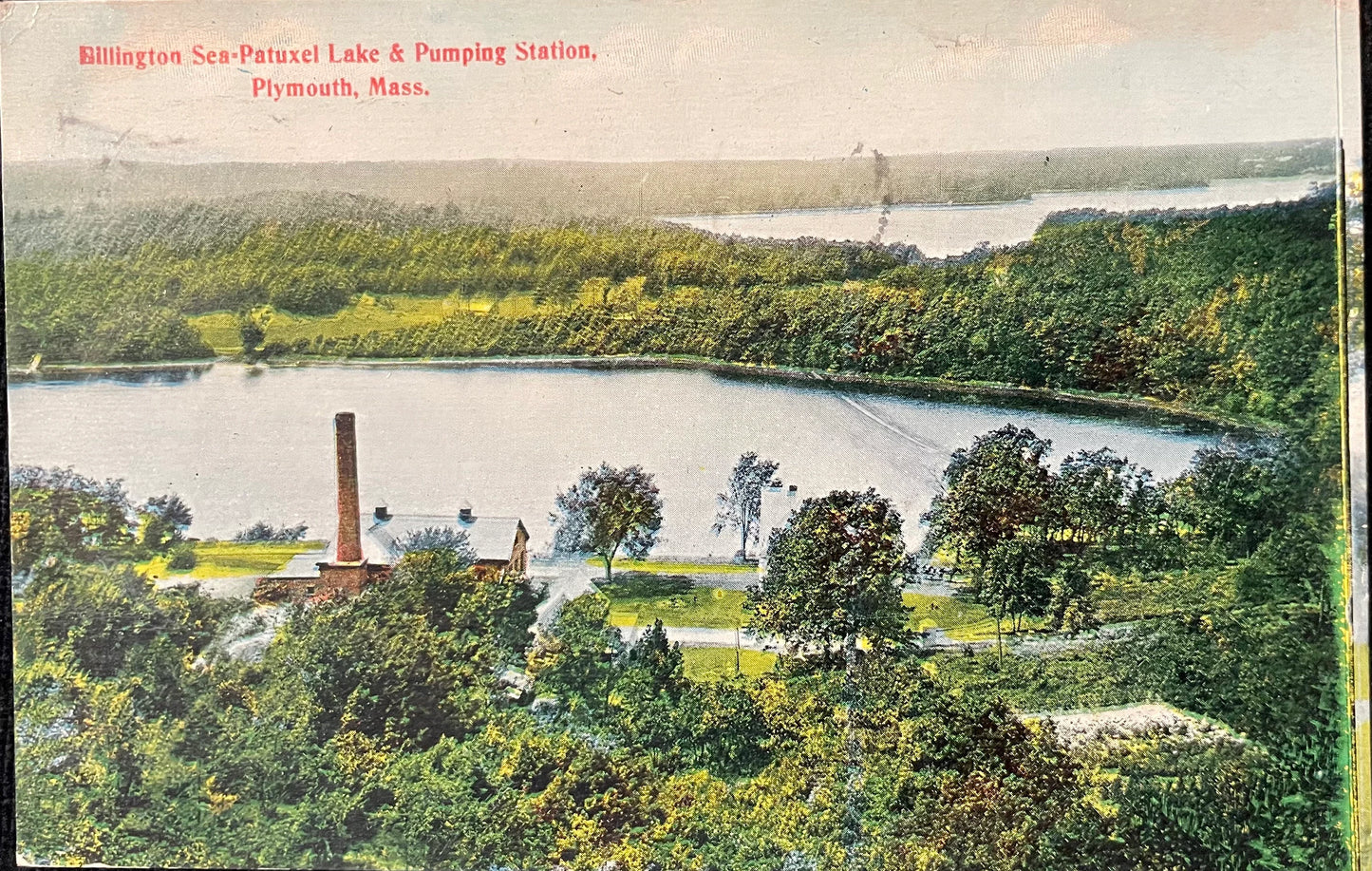 Billington Sea-Patuxet Lake & Pumping Station, Plymouth, Massachusetts - Vintage Postcard