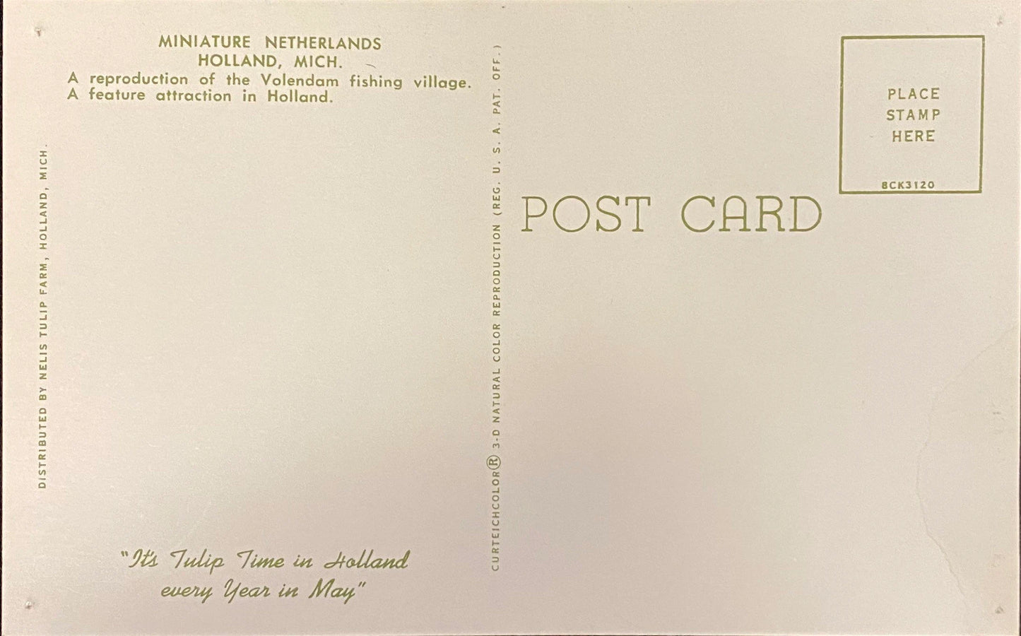 Miniature Netherlands Holland, Michigan - 1958 Postcard